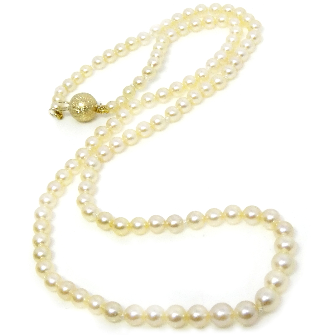Gold Tiny Akoya Pearls Necklace